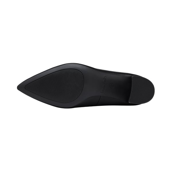 Closed Toe Block Heel Pumps - BLACK PU - 4