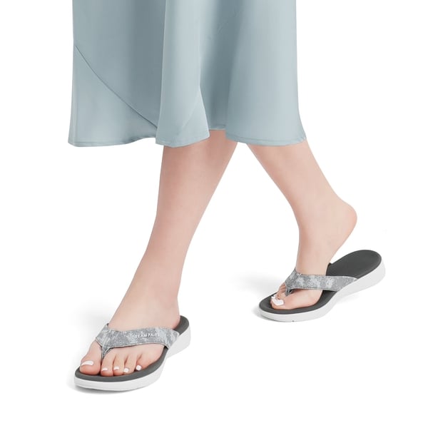 Comfortable Flip Flops With Arch Support - DARK GREY - 1