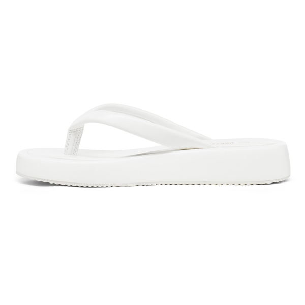 Platform Thong Flip Flops - WHITE PU - 1
