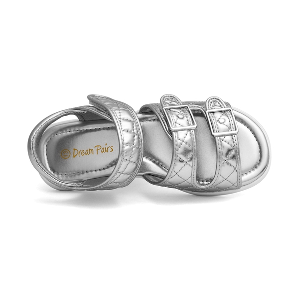 Girls Buckle Strap Sandals - SILVER - 3