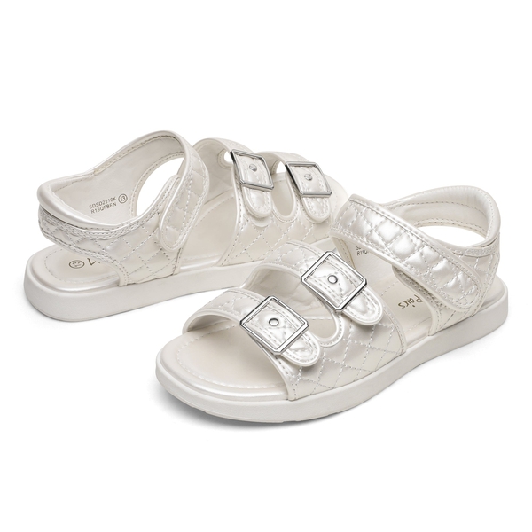 Girls Buckle Strap Slip-Resistance Sandals - BEIGE WHITE - 5
