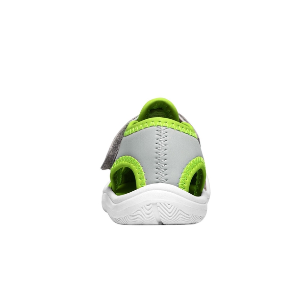 Boys Girls Athletic Sandals - LIGHT GREY NEON GREEN - 3