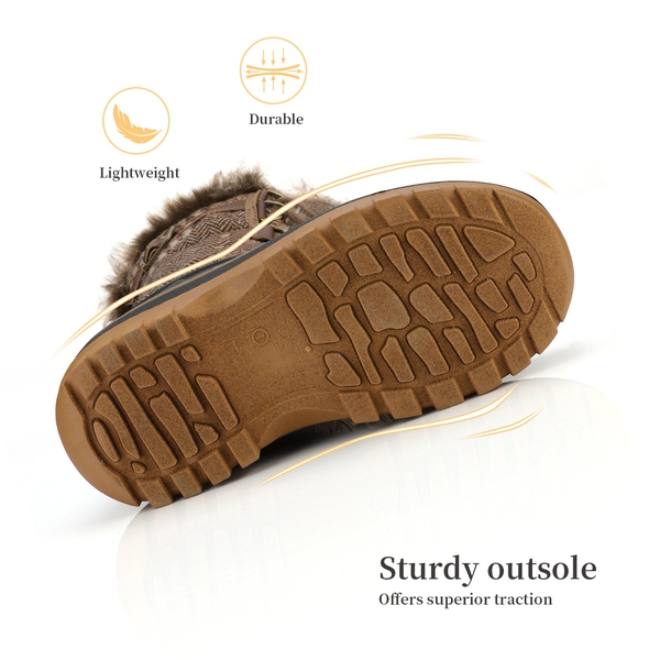 Kids Waterproof Snow Boots - BROWN - 3