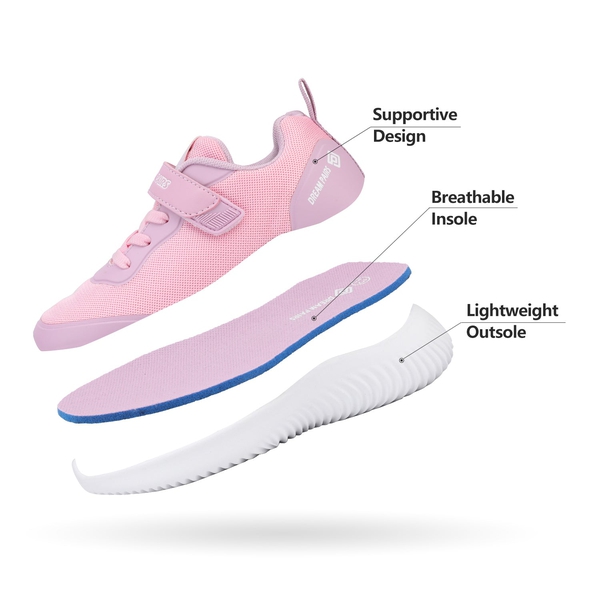 [EZ-Ons BreezeRunners] Breathable And Lightweight Kids Running Sneakers - LIGHT PURPLE - 4