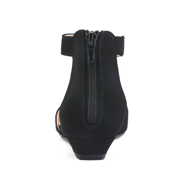 Amiga Ankle Strap Flats Shoes - BLACK NUBUCK - 3