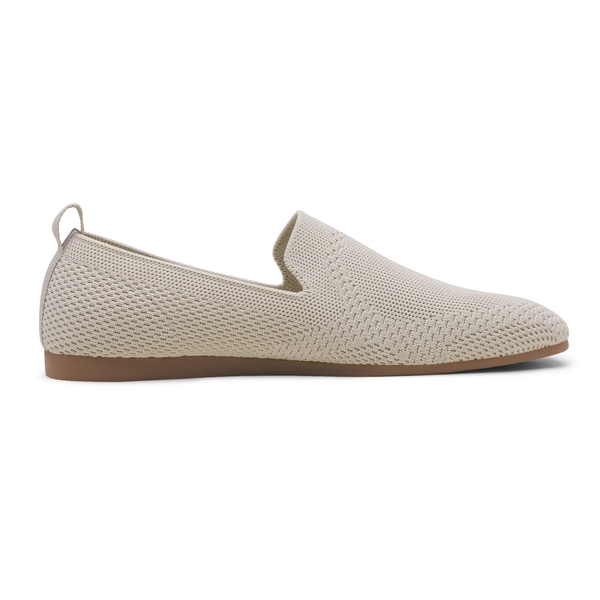 Slip-On Round Toe Knitted Flats - IVORY WHITE - 2