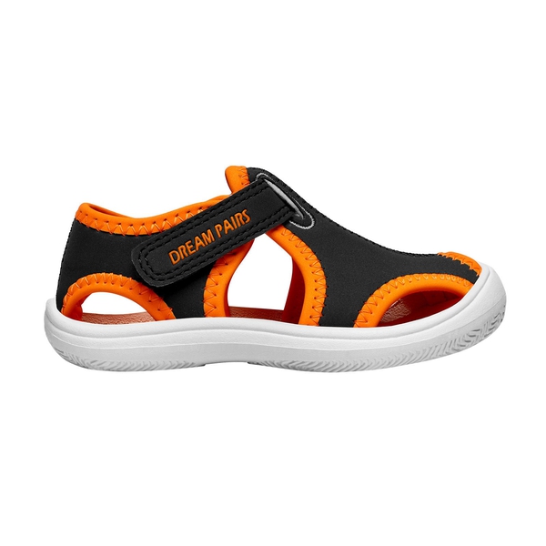 Boys Girls Athletic Sandals - GREY NEON ORANGE - 1