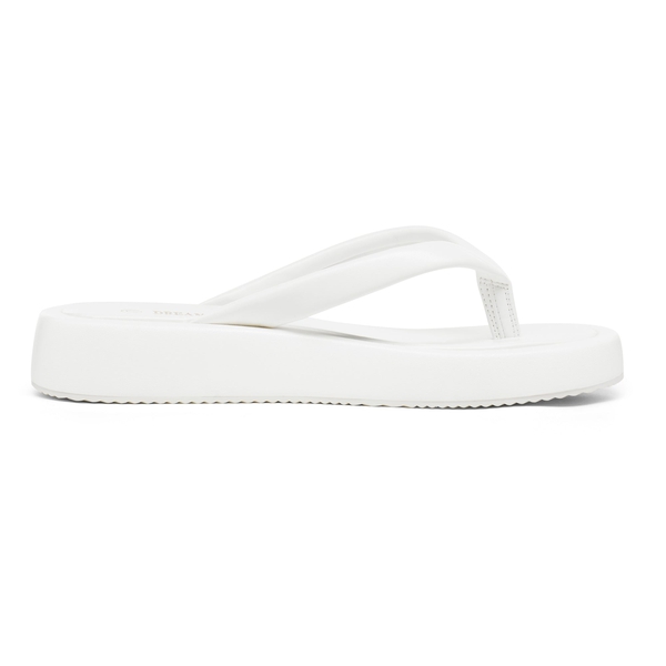 Platform Thong Flip Flops - WHITE PU - 2