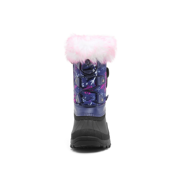 Kids Waterproof Warm Snow Boots - NAVY FUCHSIA - 4