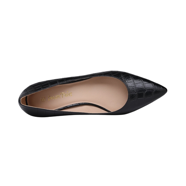 Closed Toe Block Heel Pumps - BLACK STONE PU - 3
