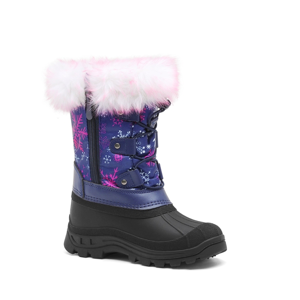 Kids Waterproof Warm Snow Boots - NAVY FUCHSIA - 3