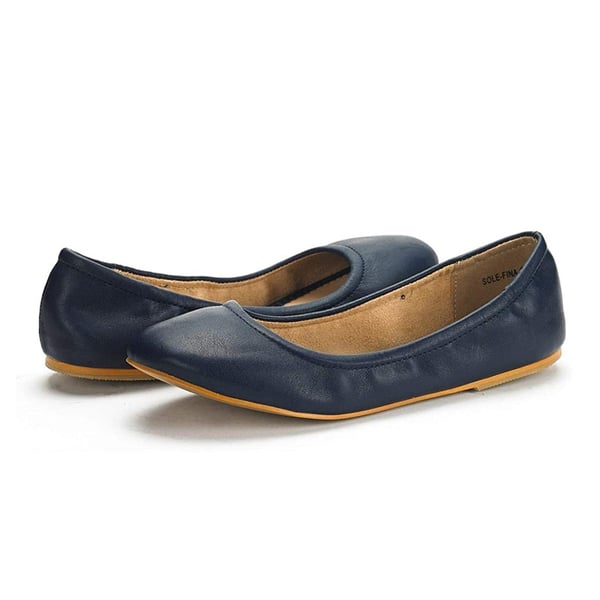 Classic Ballet Flats Shoes - NAVY - 4