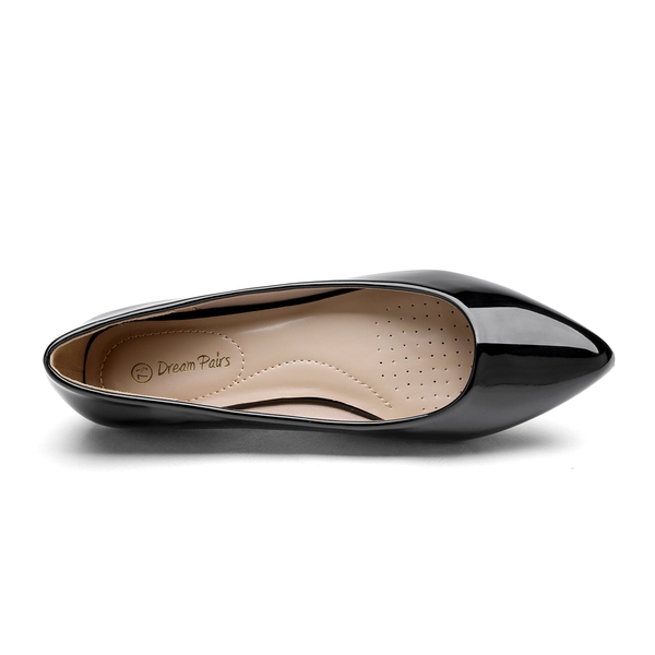 Pointed Toe Ballet Slip On Flats - BLACK PAT - 2