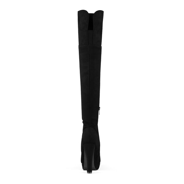 Thigh High Chunky Platform Boots - BLACK - 6