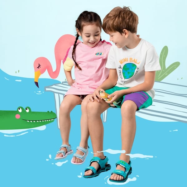 Boys & Girls Open-Toe Sport Sandals - BLUE CROCODILE - 1