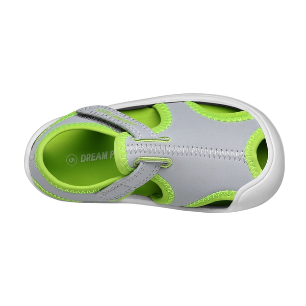Boys Girls Athletic Sandals - LIGHT GREY NEON GREEN - 2