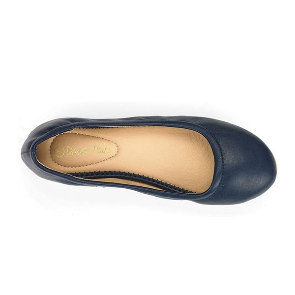 Classic Ballet Flats Shoes - NAVY - 5