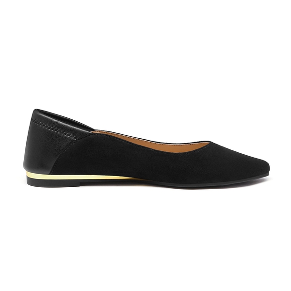 Pointed Toe Cute Ballet Flats - BLACK SUEDE - 2