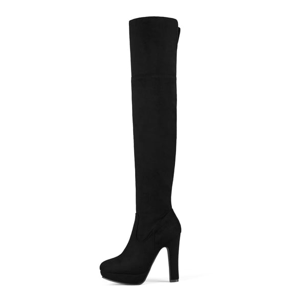 Thigh High Chunky Platform Boots - BLACK - 3