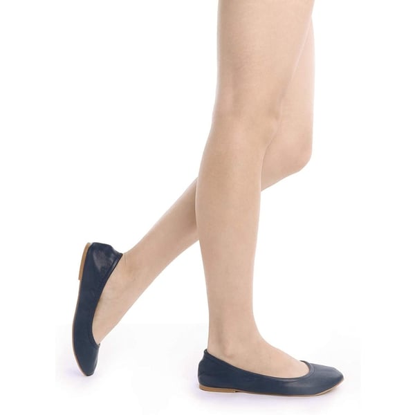 Classic Ballet Flats Shoes - NAVY - 1