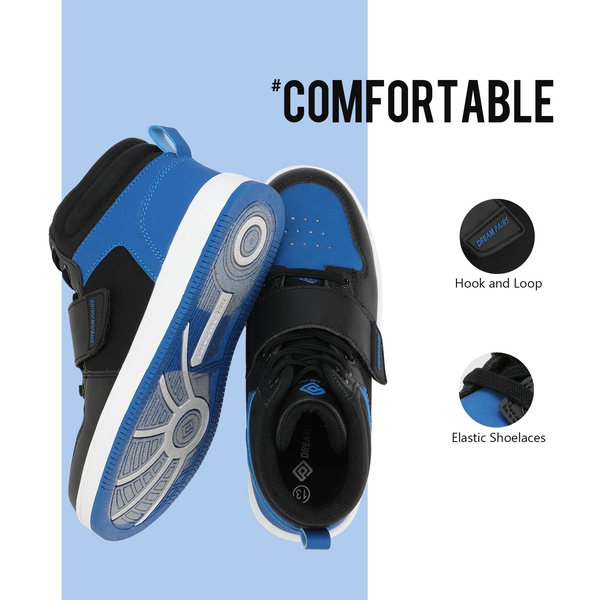 [LilLegends Skyhigh] Dream Pairs Kids High Top Sneakers - BLACK ROYAL BLUE - 2