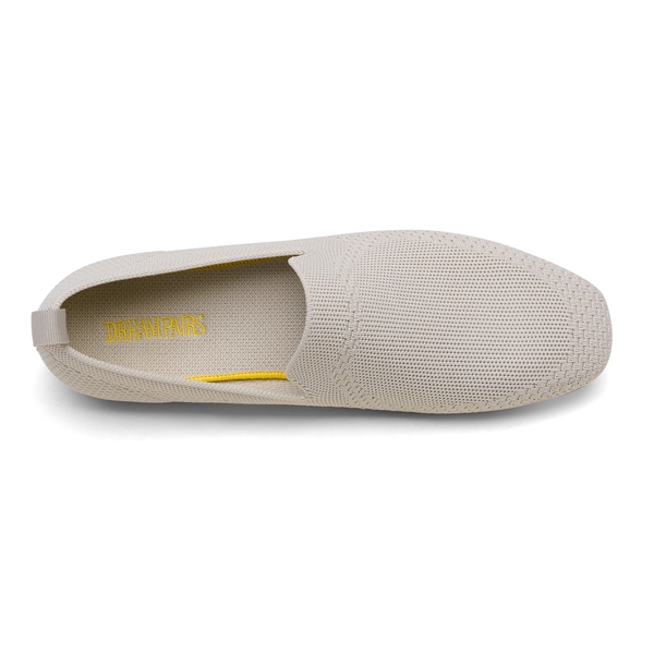 Slip-On Round Toe Knitted Flats - IVORY WHITE - 3