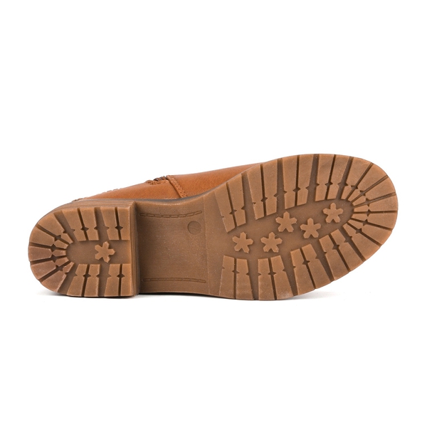 Knee High Low Riding Boots - CAMEL - 3