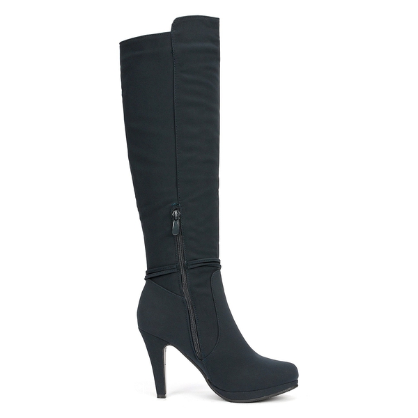 High Heel Knee High Boots - DARK BLUE - 4