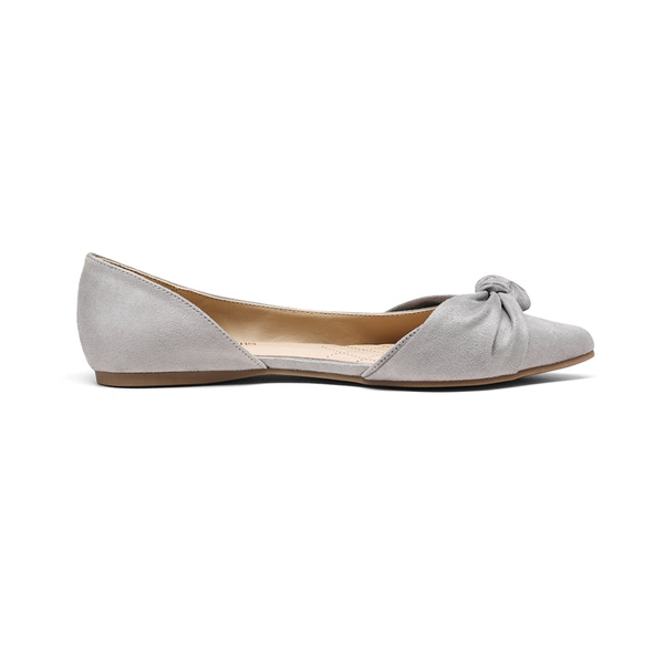 Comfortable Pointed Toe Ballet Flats - GREY SUEDE - 2