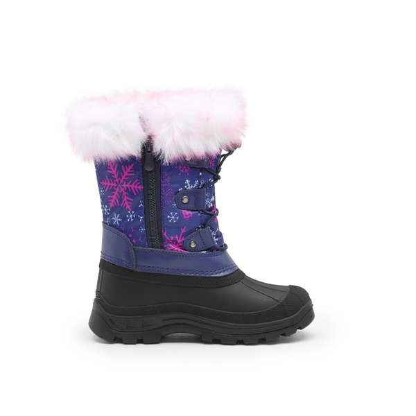 Kids Waterproof Warm Snow Boots - NAVY FUCHSIA - 2