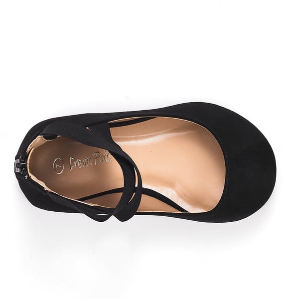 Elastic Closed Toe Flats with Ankle Strap - BLACK - 2