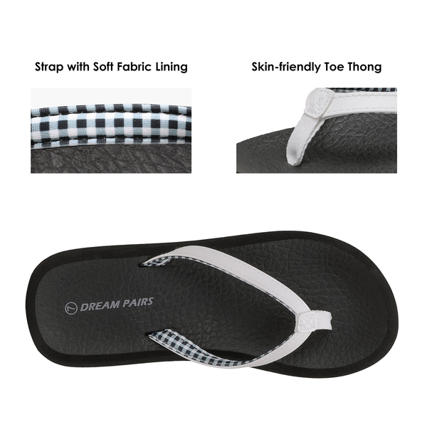 Arch Support Flip Flops - WHITE BLACK - 4