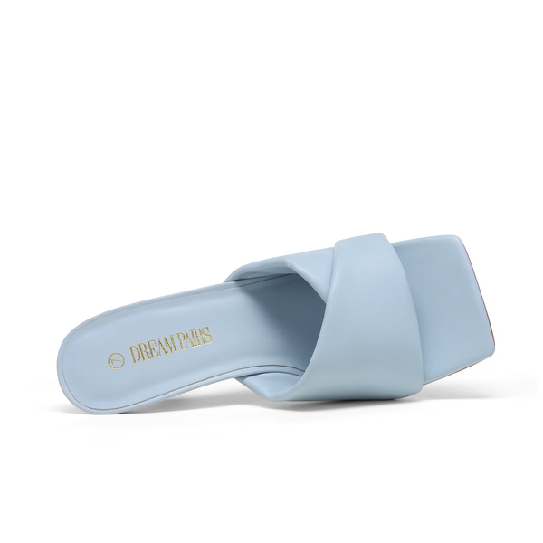 Women's Open Toe Stiletto Heel Mules - BABY BLUE - 4