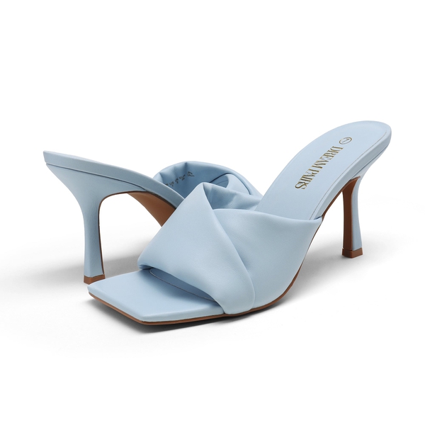 Women's Open Toe Stiletto Heel Mules - BABY BLUE - 5