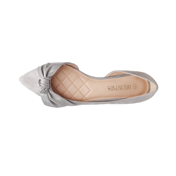 Comfortable Pointed Toe Ballet Flats - GREY SUEDE - 3
