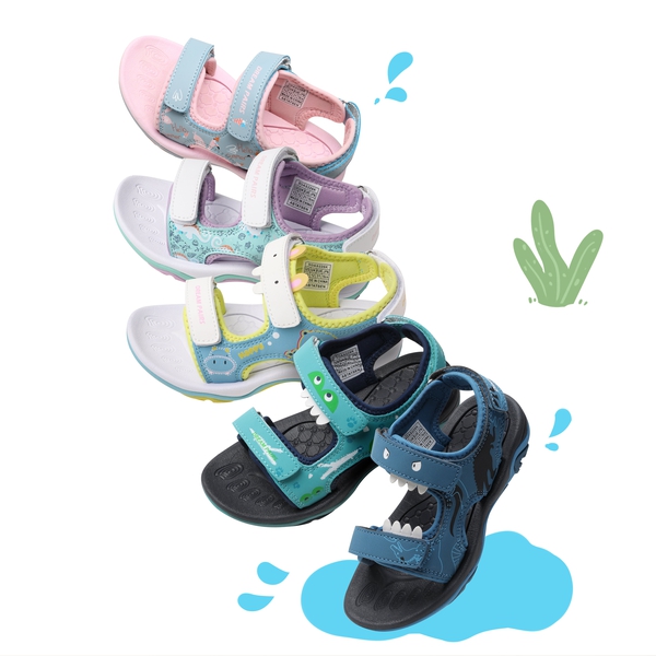 Boys & Girls Open-Toe Sport Sandals - PINK BLUE FLAMINGO - 4