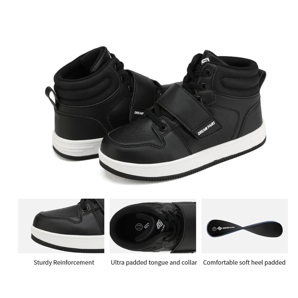 [LilLegends Skyhigh] Dream Pairs Kids High Top Sneakers - BLACK - 5