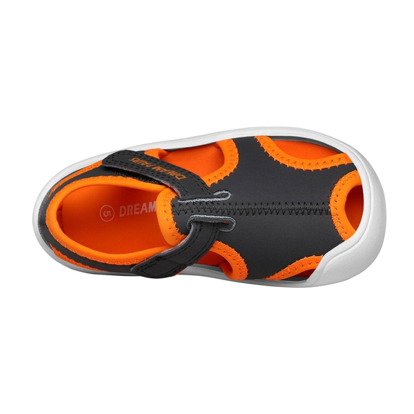 Boys Girls Athletic Sandals - GREY NEON ORANGE - 2