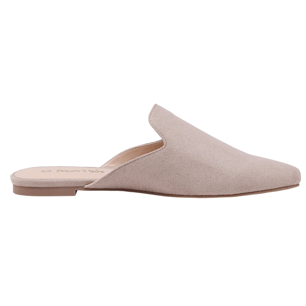 Pointed Toe Flat Mules - GREY SUEDE - 2