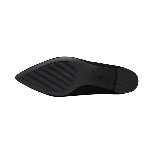 Closed Toe Block Heel Pumps - BLACK NUBUCK PU - 4