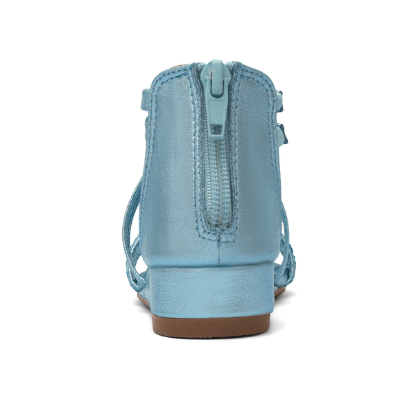 Girls Ankle Strap Wedge Sandals - BLUE - 4