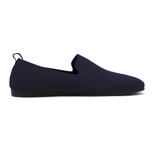 Slip-On Round Toe Knitted Flats - NAVY BLUE - 2
