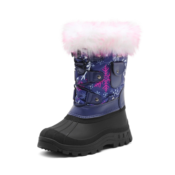 Kids Waterproof Warm Snow Boots - NAVY FUCHSIA -  0