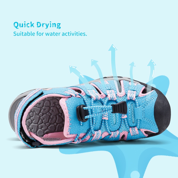 Boys Girls Quick-Dry Athletic Sandals - BABY BLUE PINK - 3
