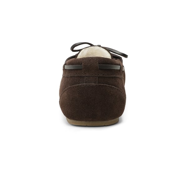 Faux Suede Moccasin Slippers - BROWN - 3