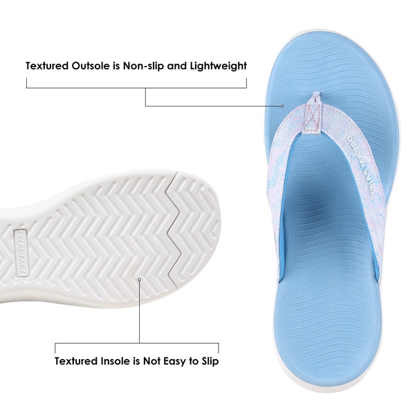 Comfortable Flip Flops With Arch Support - LIGHT BLUE - 3