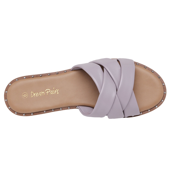 Studded Flat Slide Sandals - TARO PURPLE - 3