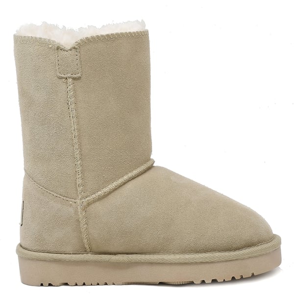 [FuzzyChic Kid's Lolly] Sheepskin Fur Kids Boots - SAND - 2