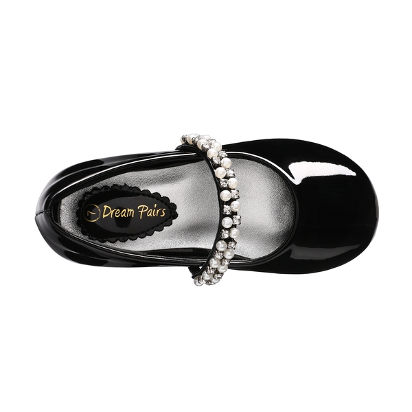 Toddler Girl's Mary Jane Ballerina Flats - BLACK PAT - 3