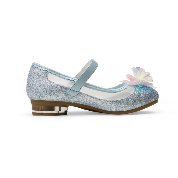 Girls Flower Glitter Flats Shoes - BLUE GLITTER - 2